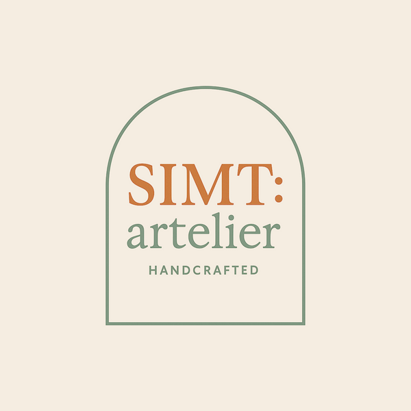 SIMT:artelier brand profile icon – soulful design, meaningful storytelling, handcrafted sculptural homeware – 
features a minimalist arched frame symbolizing aesthetic sensibility